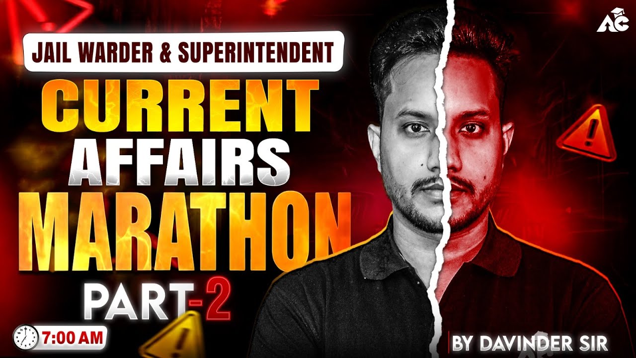 Current Affairs Marathon Class For KVS, NVS, Jail Warder & Superintendent Exam | By Davinder Sidhu
