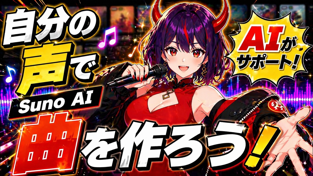 【SunoAI】自分の歌声でAI楽曲を作る！