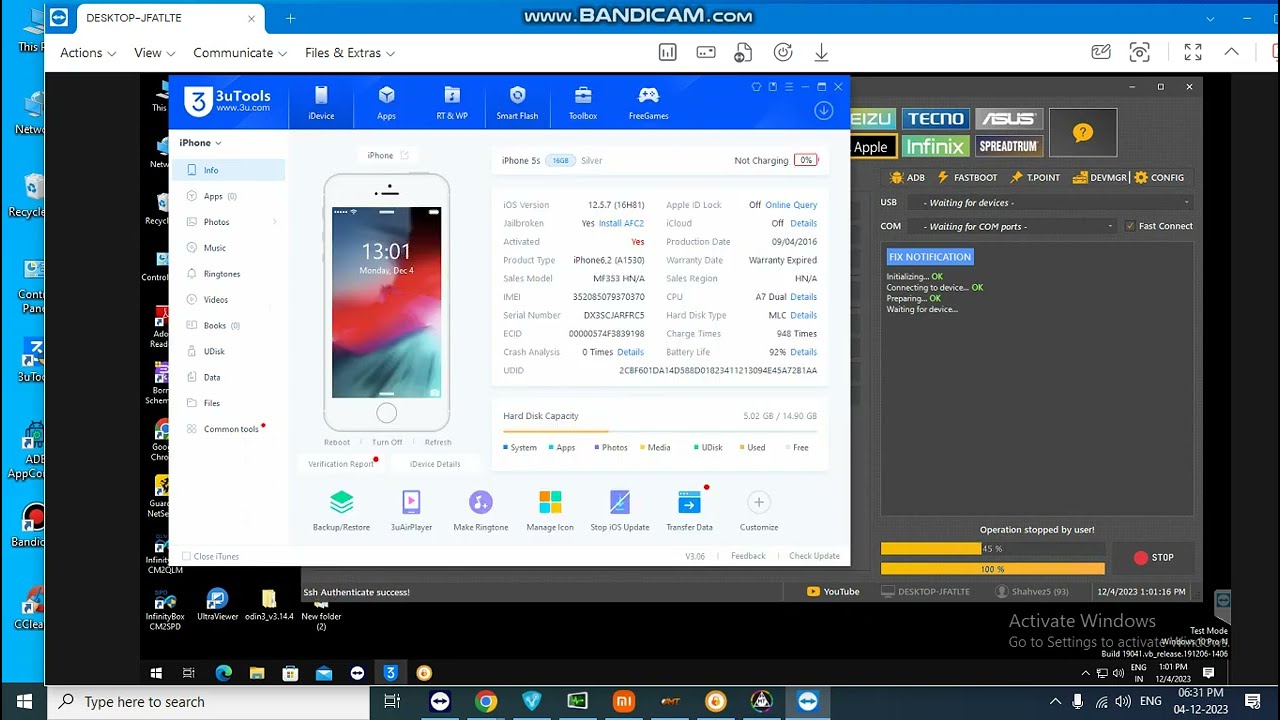 Iphone 5s icloud bypass iOS 12.5.7 done unlock Tool