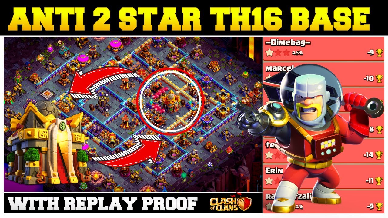 *1 Star Proof* Town Hall 16 Base With Link | *Defend Like a Legend* |Th16 Unbeaten Base.