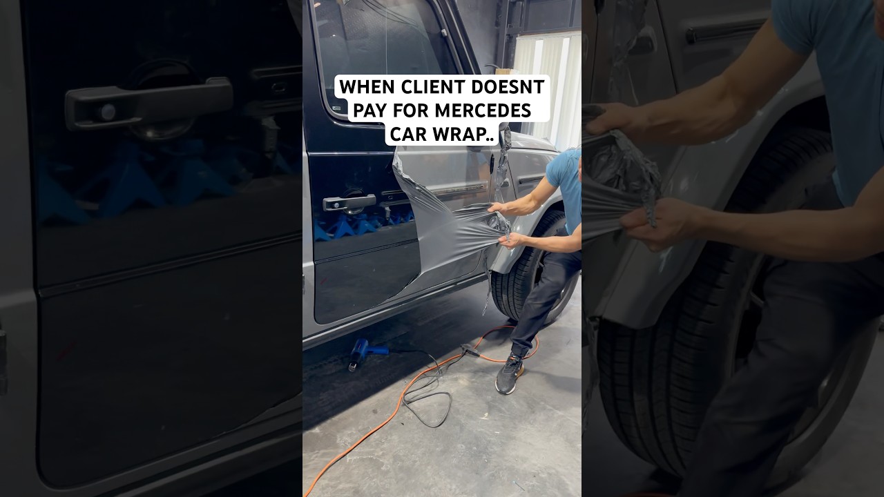 We Had To Take It Off.. #mercedes #gwagon #carwrap #fail #wrap #vinyl #viral #shorts #cars #trending