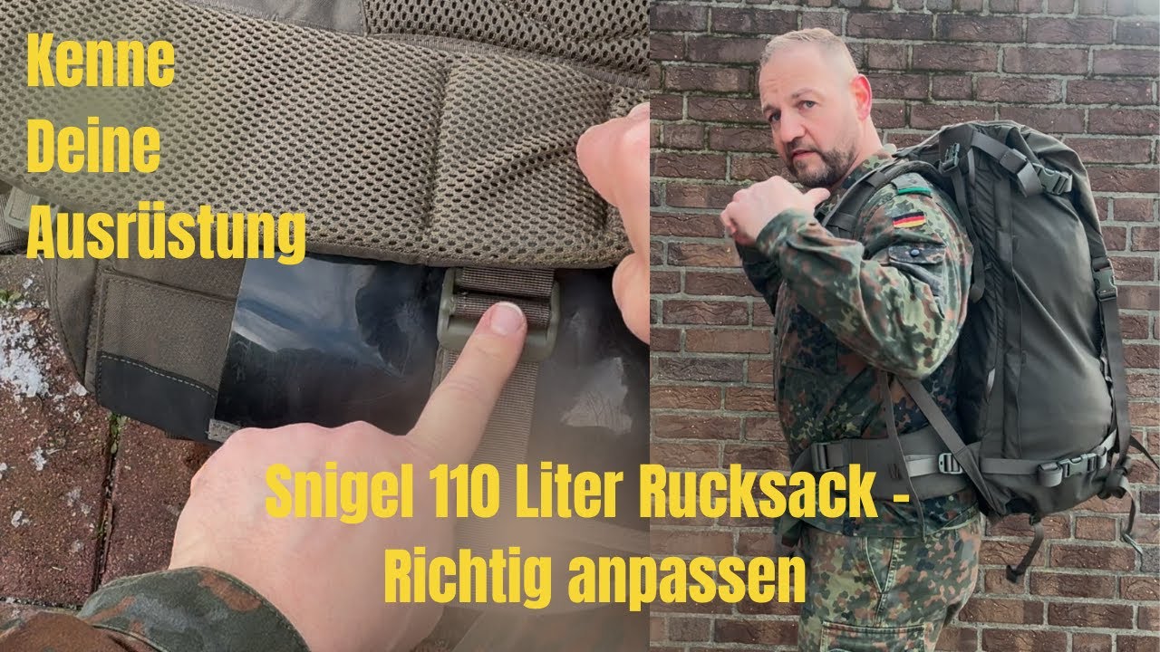 Bundeswehr Snigel Rucksacksystem 110 Liter - Rucksack richtig einstellen