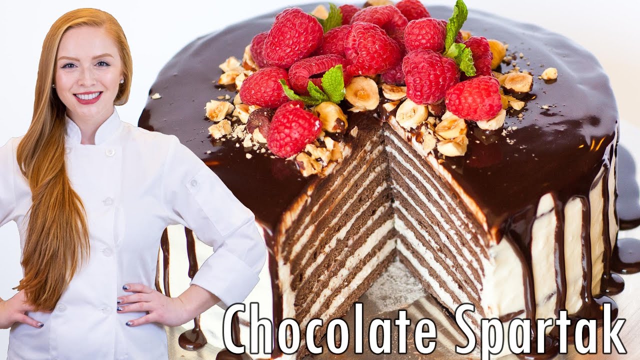 8-Layer Chocolate Spartak Cake (Торт Спартак) Russian Chocolate Cake Recipe!