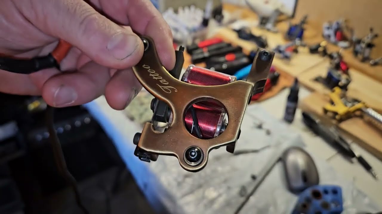 playing with the $10 brass amazon coil tattoo machine!