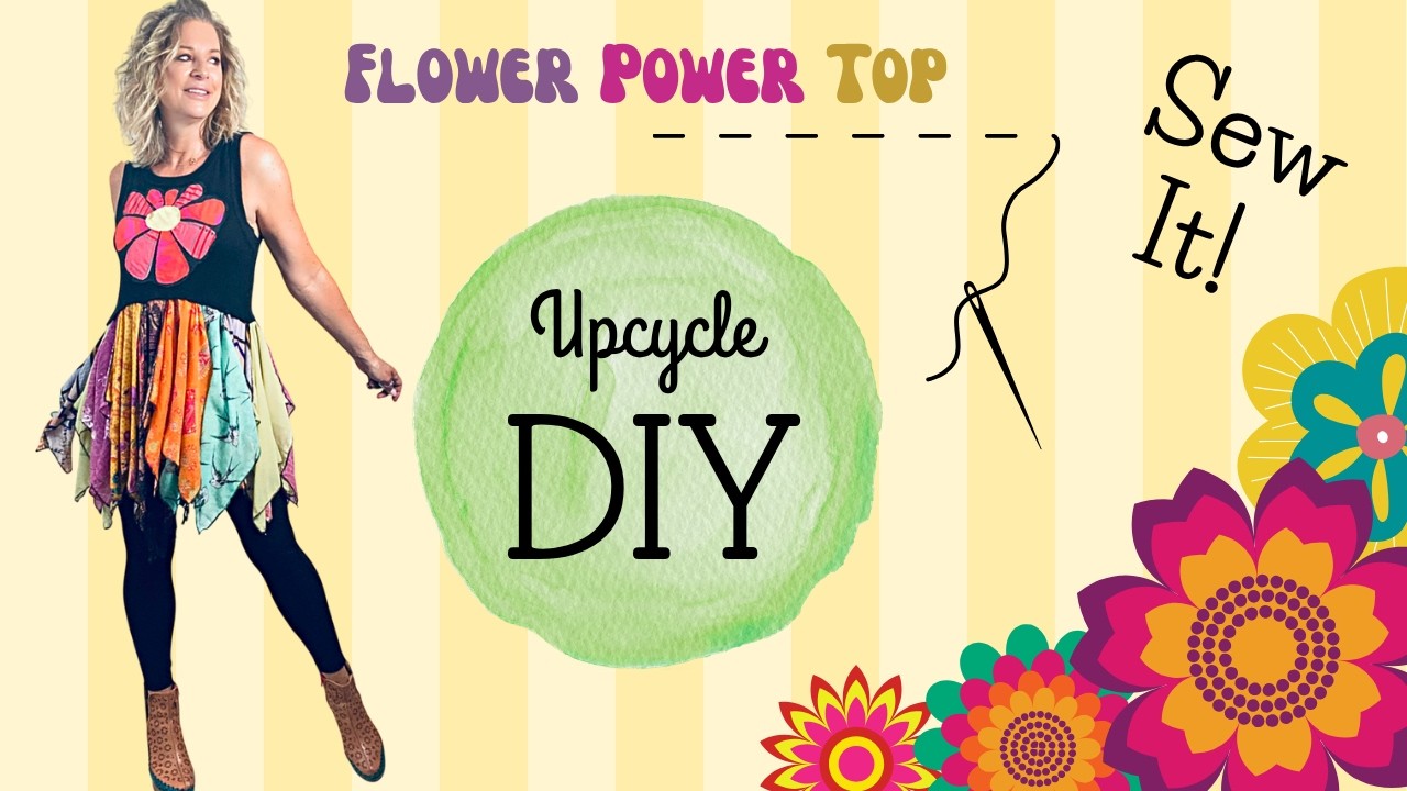 Funky Festival Top Tutorial With Hippie Vibes! | Upcycle Thrifted Finds (DIY Art Clothes)