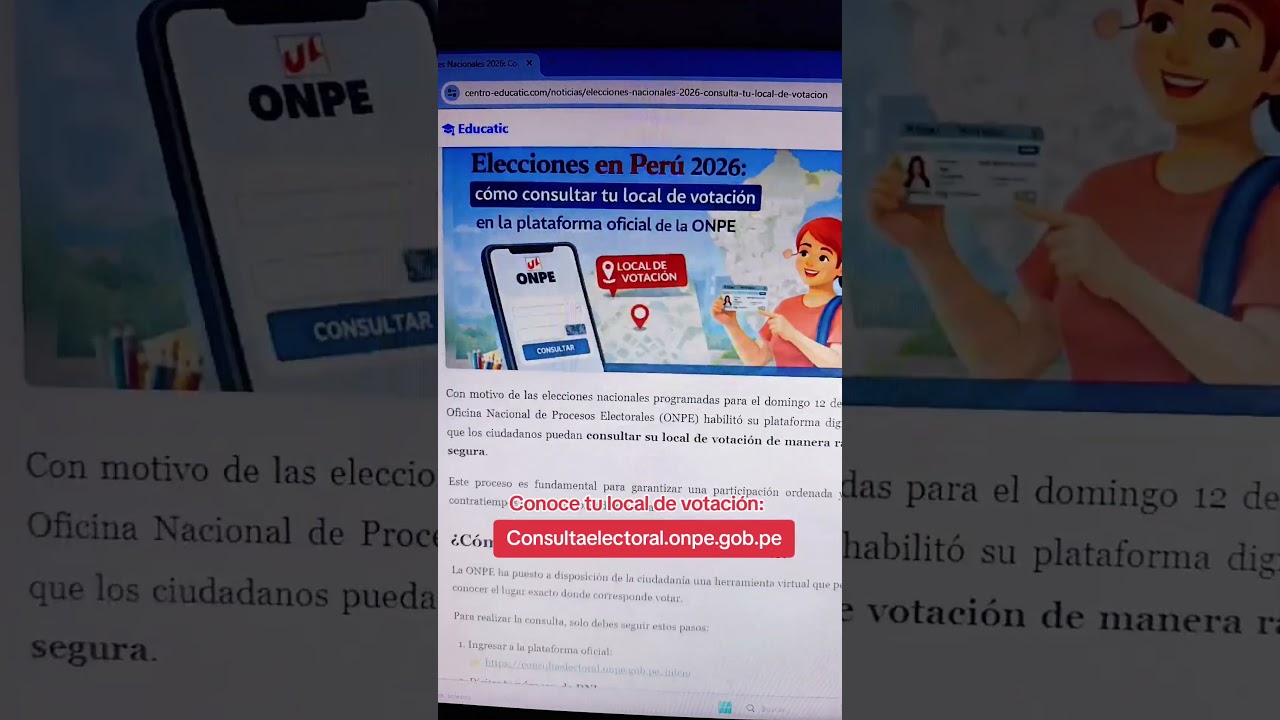 🔎 &iexcl;Consulta tu local de votaci&oacute;n! 👉 consultaelectoral.onpe.gob.pe #elecciones #eleccionesperu #onpe