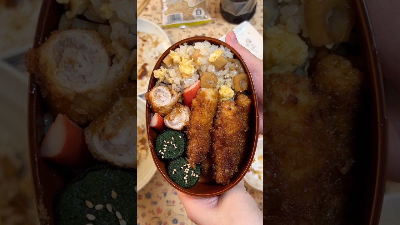 娘がお父さんに作るタレカツ弁当！#shorts #お弁当 #ちな弁