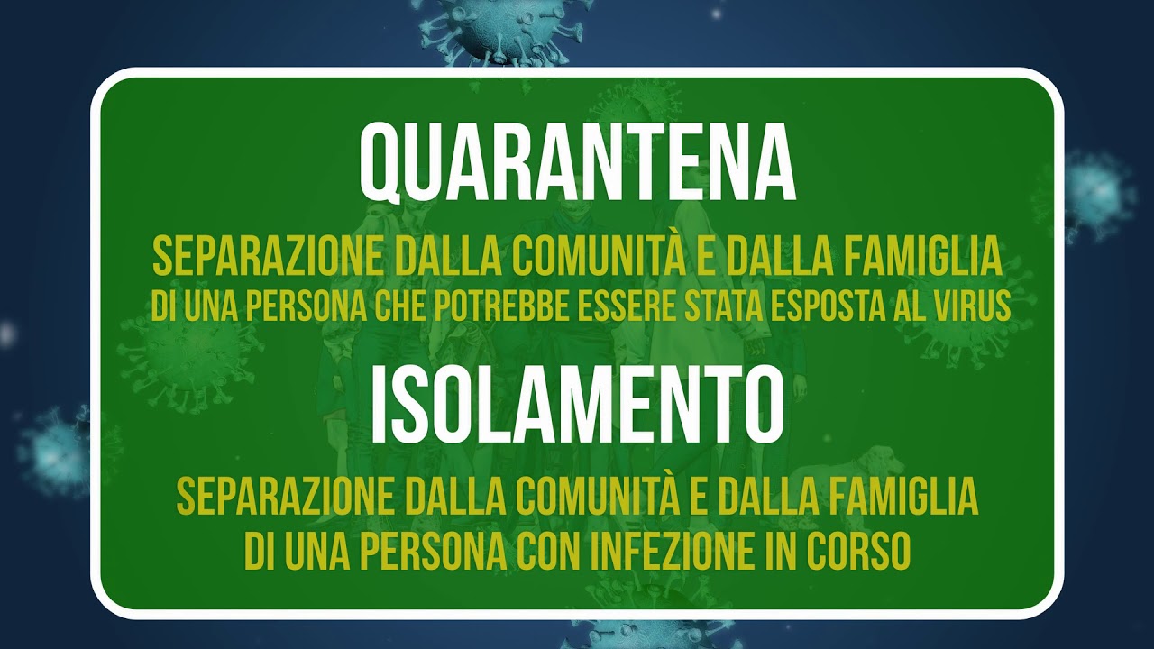 Covid 19 Isolamento Quarantena - Informasalute Focus Gennaio 2021