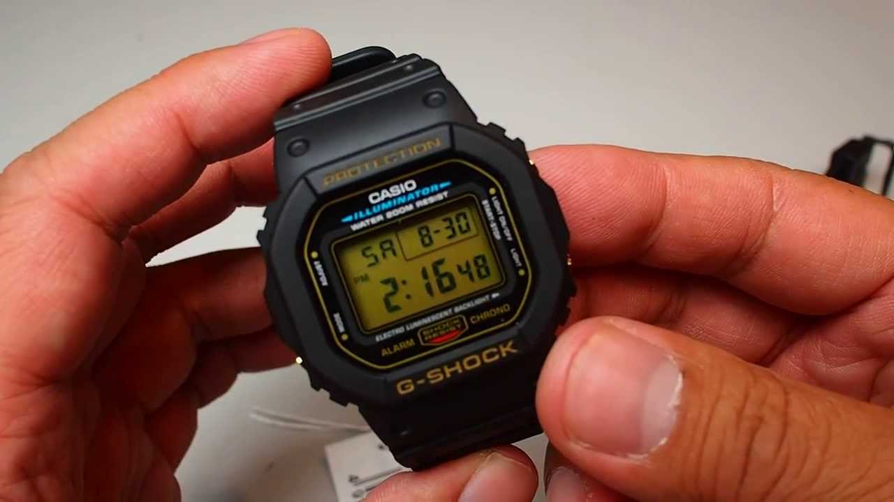 Casio G Shock DW 5600 EG 9VQD Gold tone watch