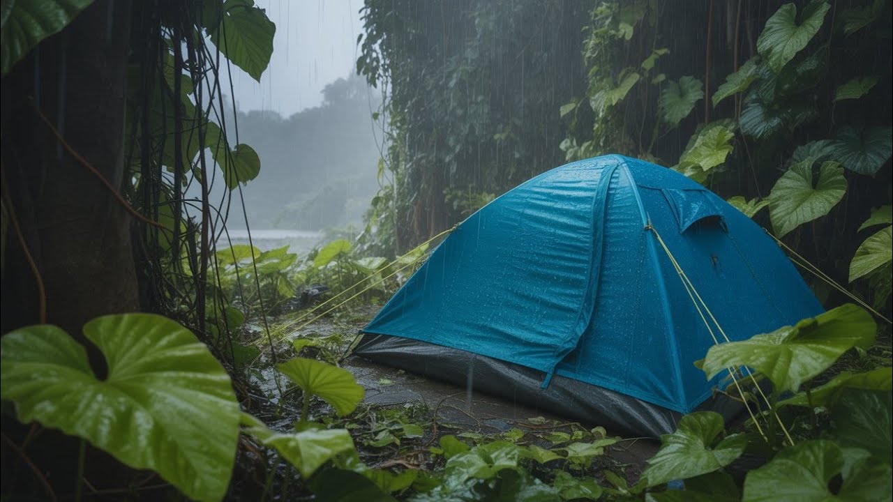 Non stop heavy rain solo camping video/#vkradventure #camping #viral 