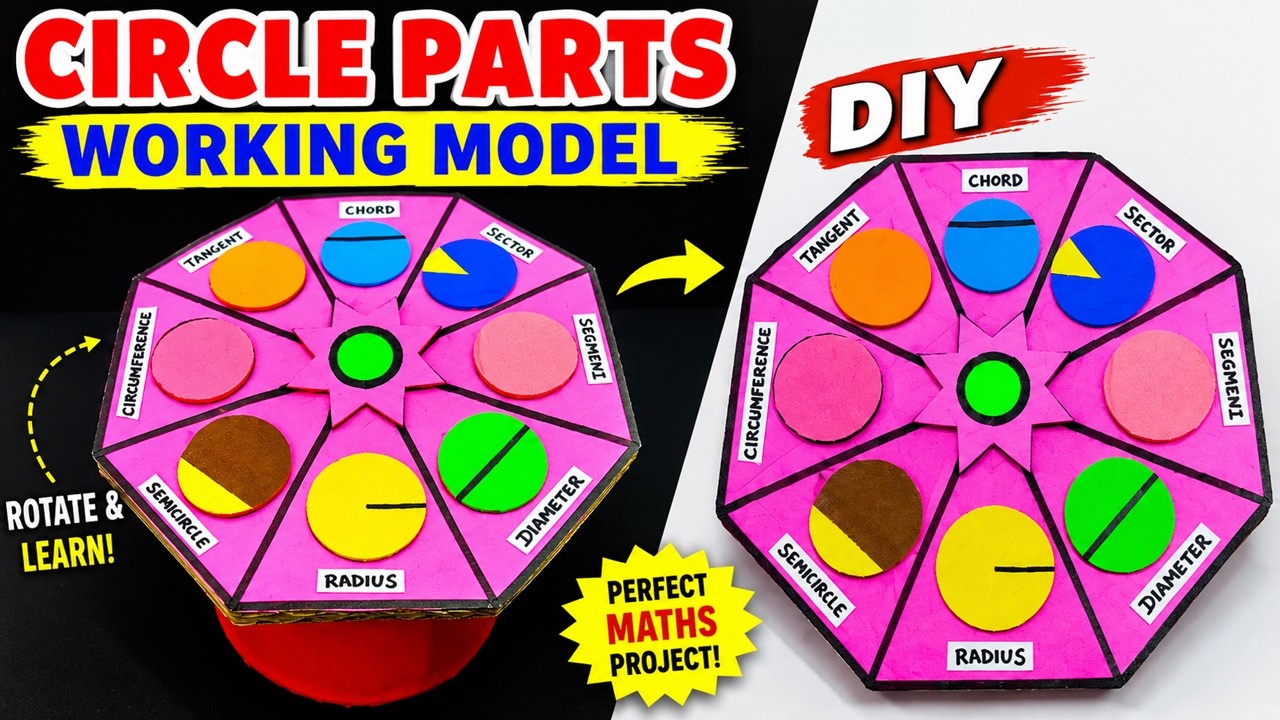 circle parts working model - maths project - tlm - diy - simple and easy steps | DIY pandit