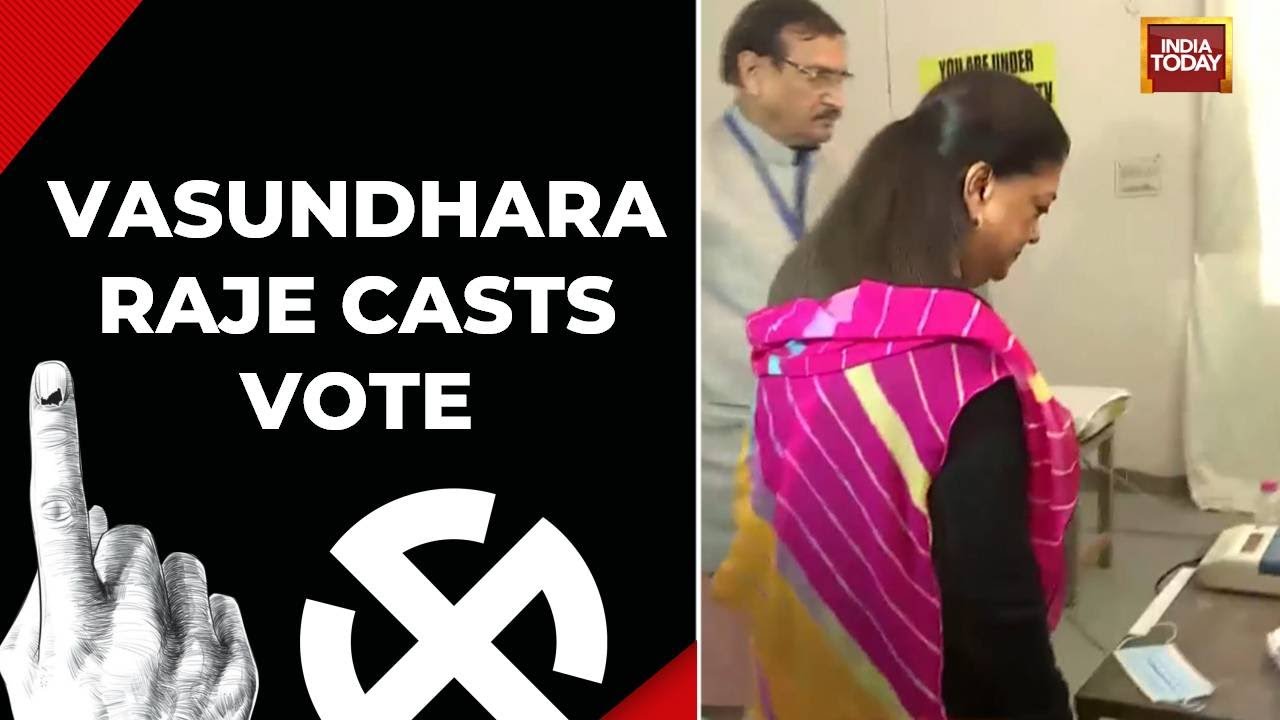 Rajasthan Election Voting: Vasundhara Raje Casts Her Vote At A Polling Booth In Jhalawar