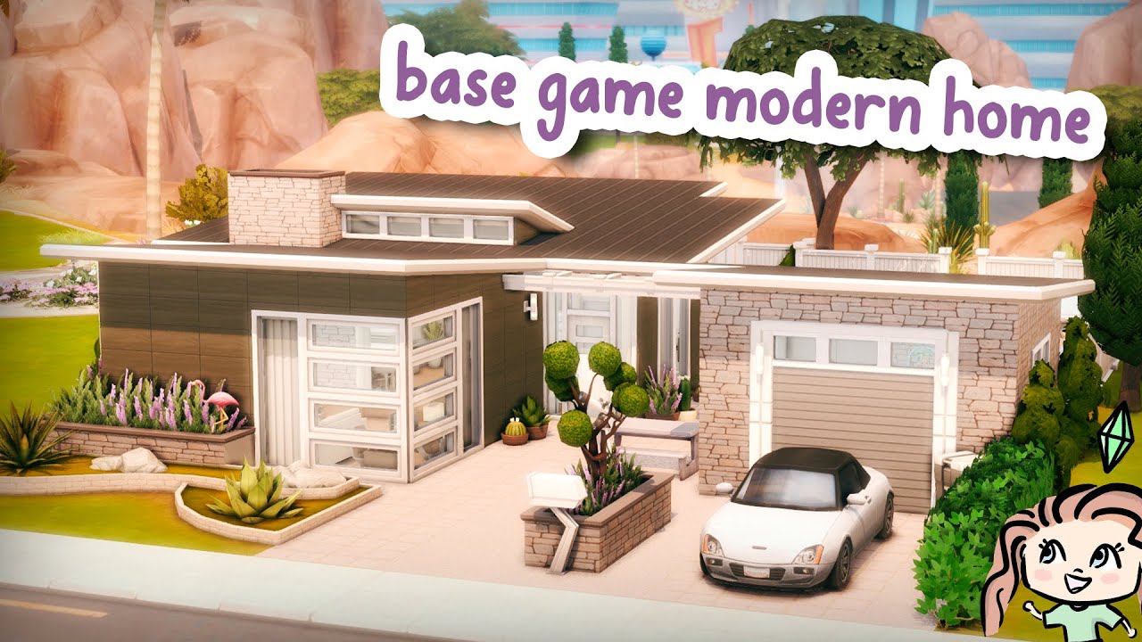 Base Game Modern Home 🌵 || The Sims 4 Speed Build