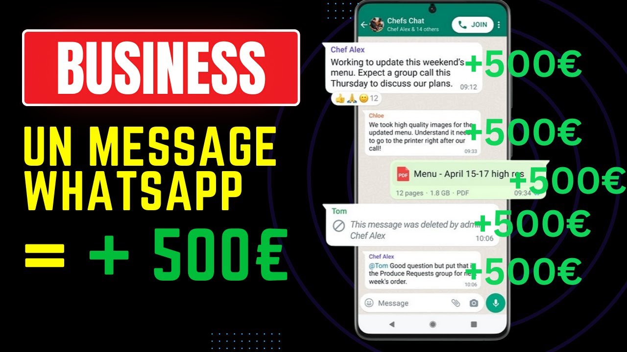 BUSINESS WHATSAPP (+500&euro; par message whatsapp)