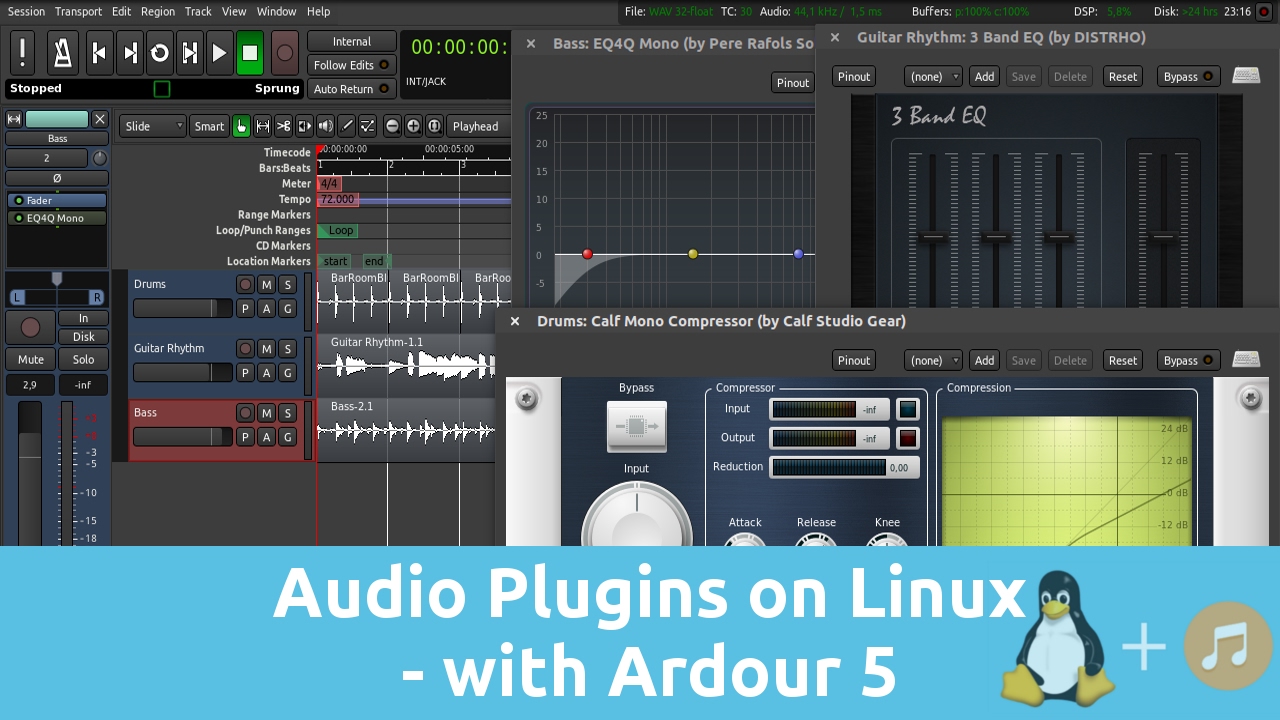 Audio Plugins on Linux - with Ardour 5 | Tutorials