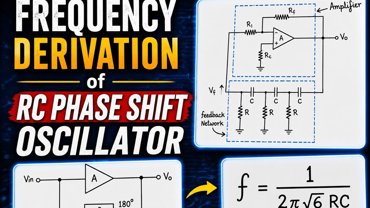 Frequency Derivation of RC Phase Shift Oscillator || Easy Explanation