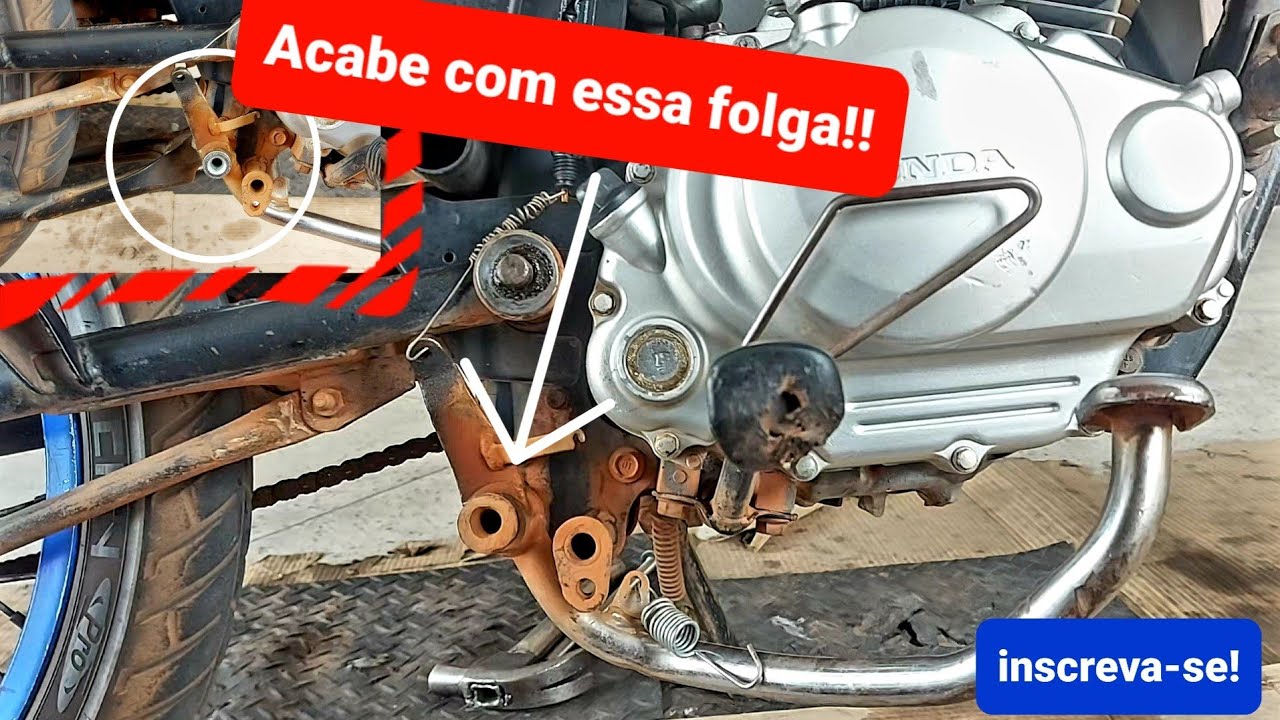 Cavalete central e pedal do freio com muita folga veja como resolver