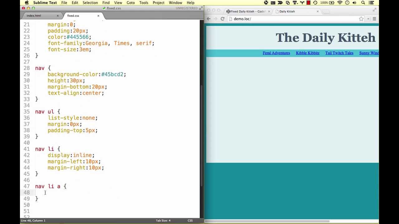 CSS Layouts & Positioning: Fixed Layout - Part 2 Navigation