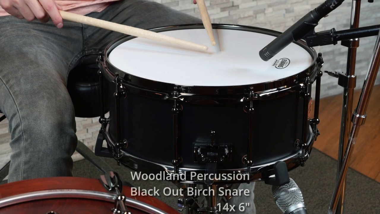Woodland Percussion Blackout Birch Series Stave Snare 14x6  Demo