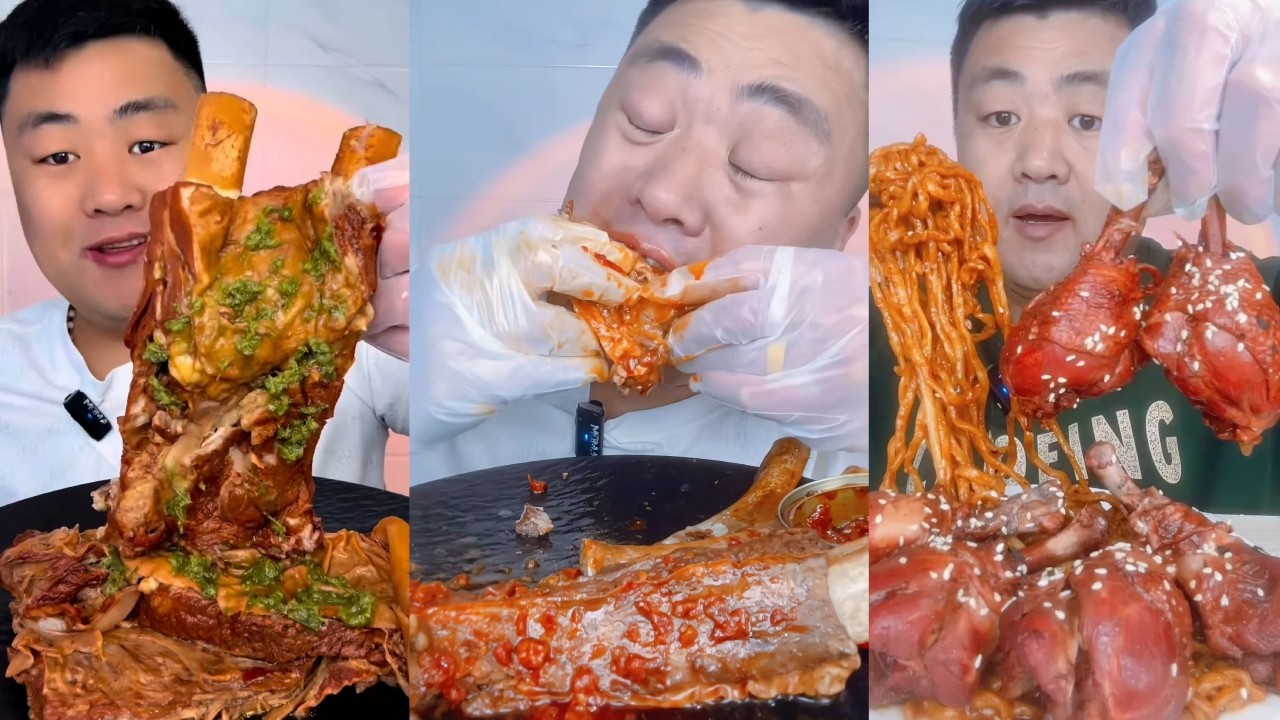【ASMR】【MUKBANG】Brother Xiaofeng's Immersive Feast: Juicy Steak & Giant Chicken Legs