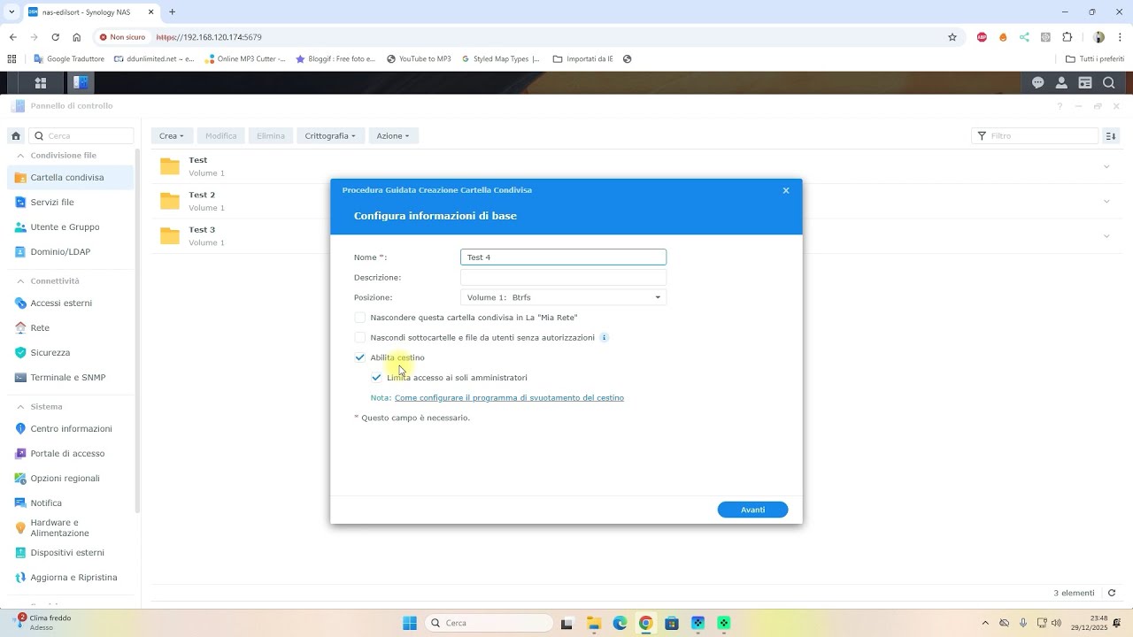 Abilitare il Cestino in una cartella condivisa di un NAS Synology | GiovaTech