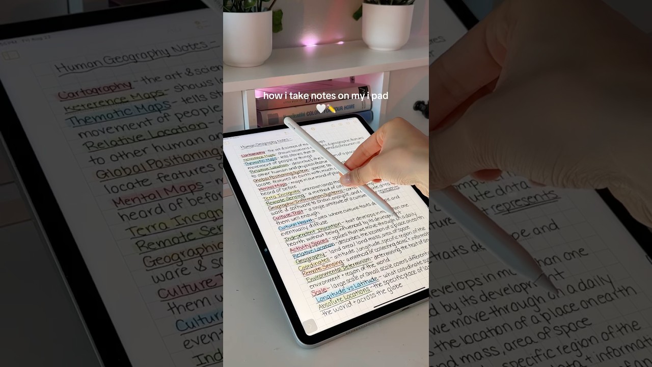 how i take notes on my i pad✍️🤍✏️#notes #study #ipad #student #applepencil #explore #viralshorts