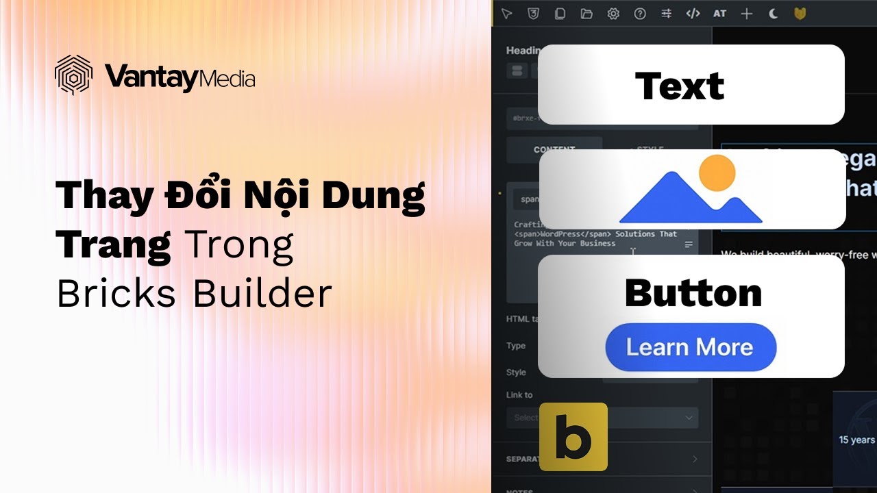 Làm Thế Nào Để Thay Đổi Nội Dung, Ảnh, Button Trên Trang Web Brick Builder | VanTayMedia