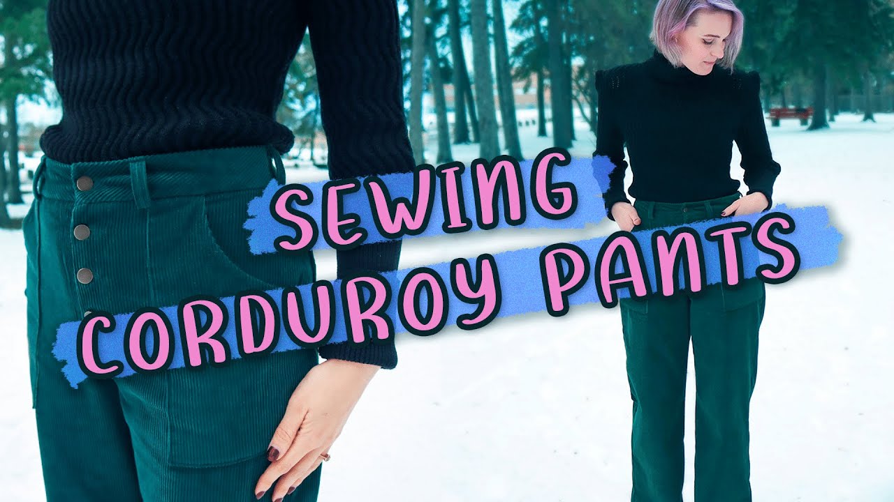 Sew Lander Pants in Green Corduroy with me 💚