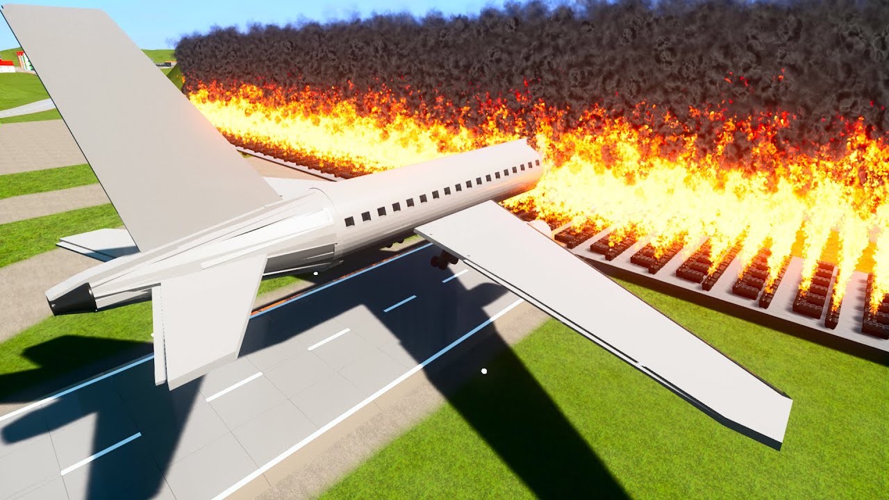 Lego Planes Fly through Upgrade Fire Wall! #2 Brick Rigs Lego Airplanes Falls and Lego Plane Crashes