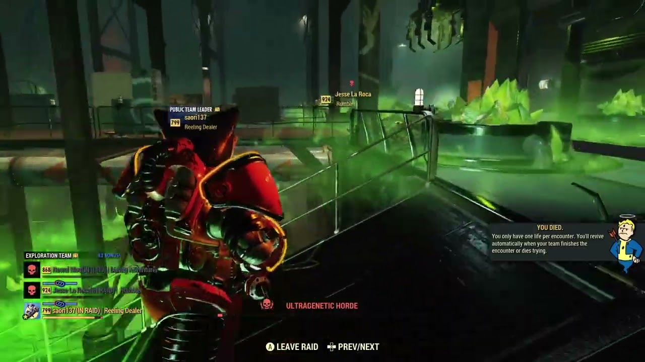 Fallout 76 Saori137 completely carries the team! Defeating Ultragenetic Horde for the First time!