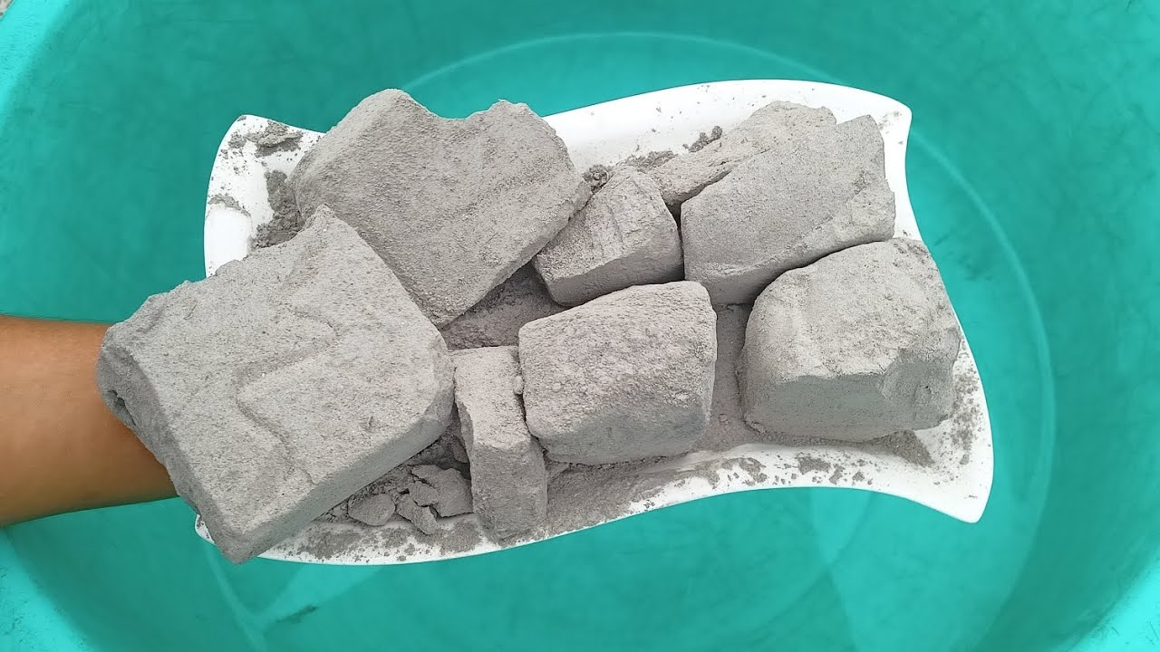 ASMR Very Soft Soothing pure Cement Chunks Crumble On water 🌊🌀🌀🌀🌀🌀