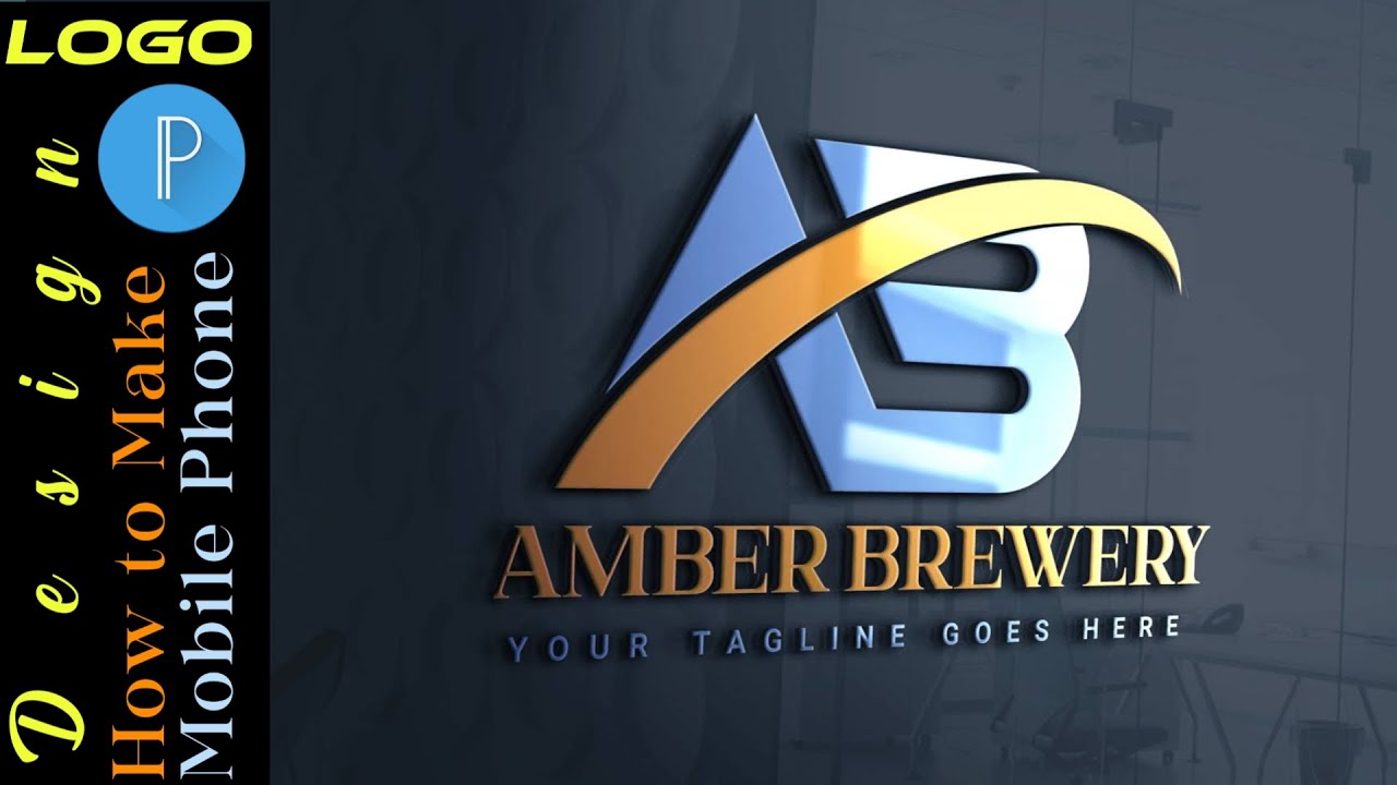 How to make AB logo design Step by step pixellab Editing tutorials AB Professional logo design
