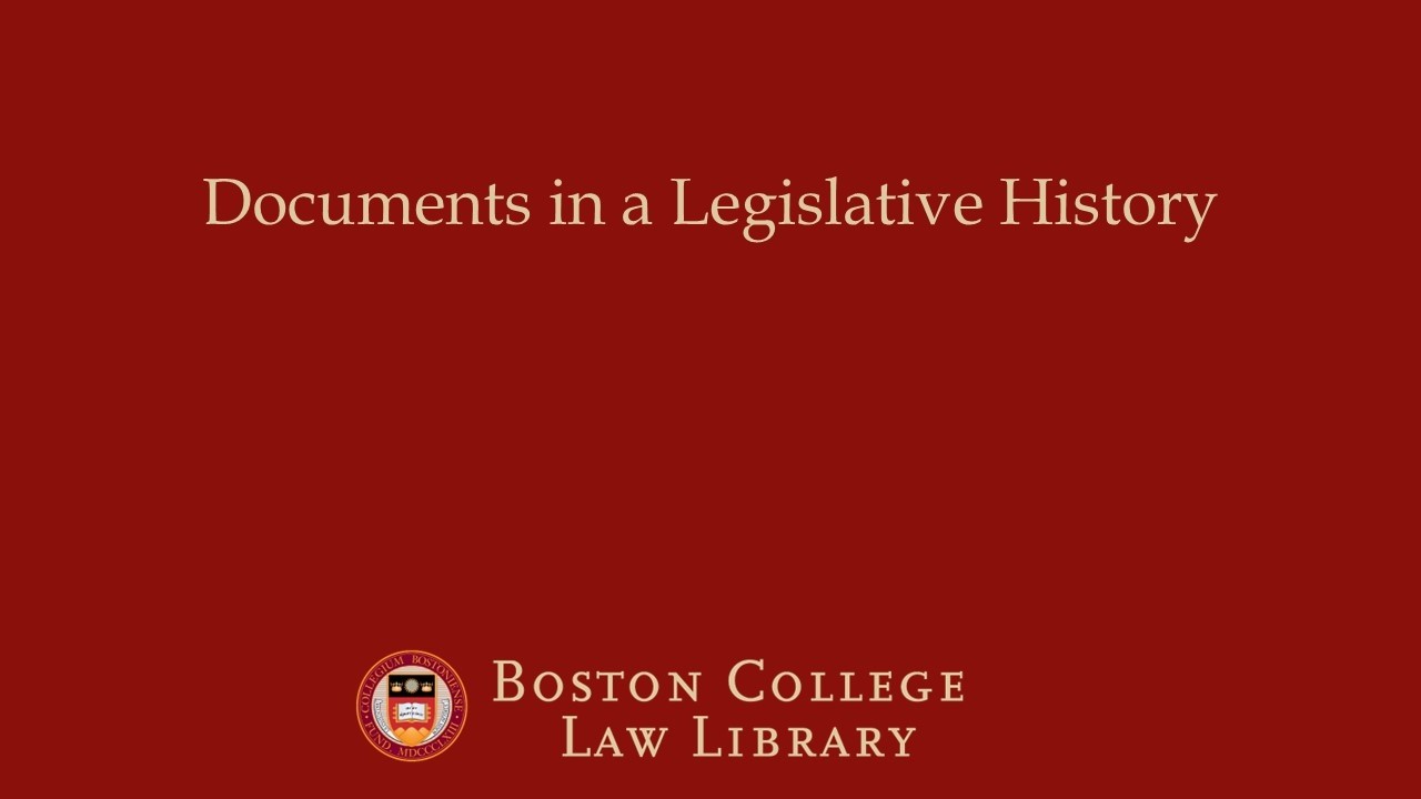 Documents in a Legislative History