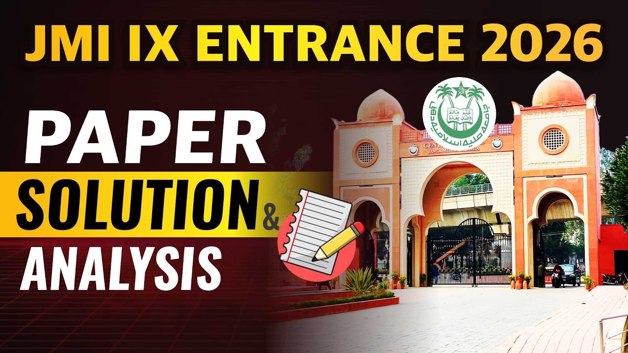 JMI 9th Entrance  2026 Paper Analysis , Solution & Cut-Off