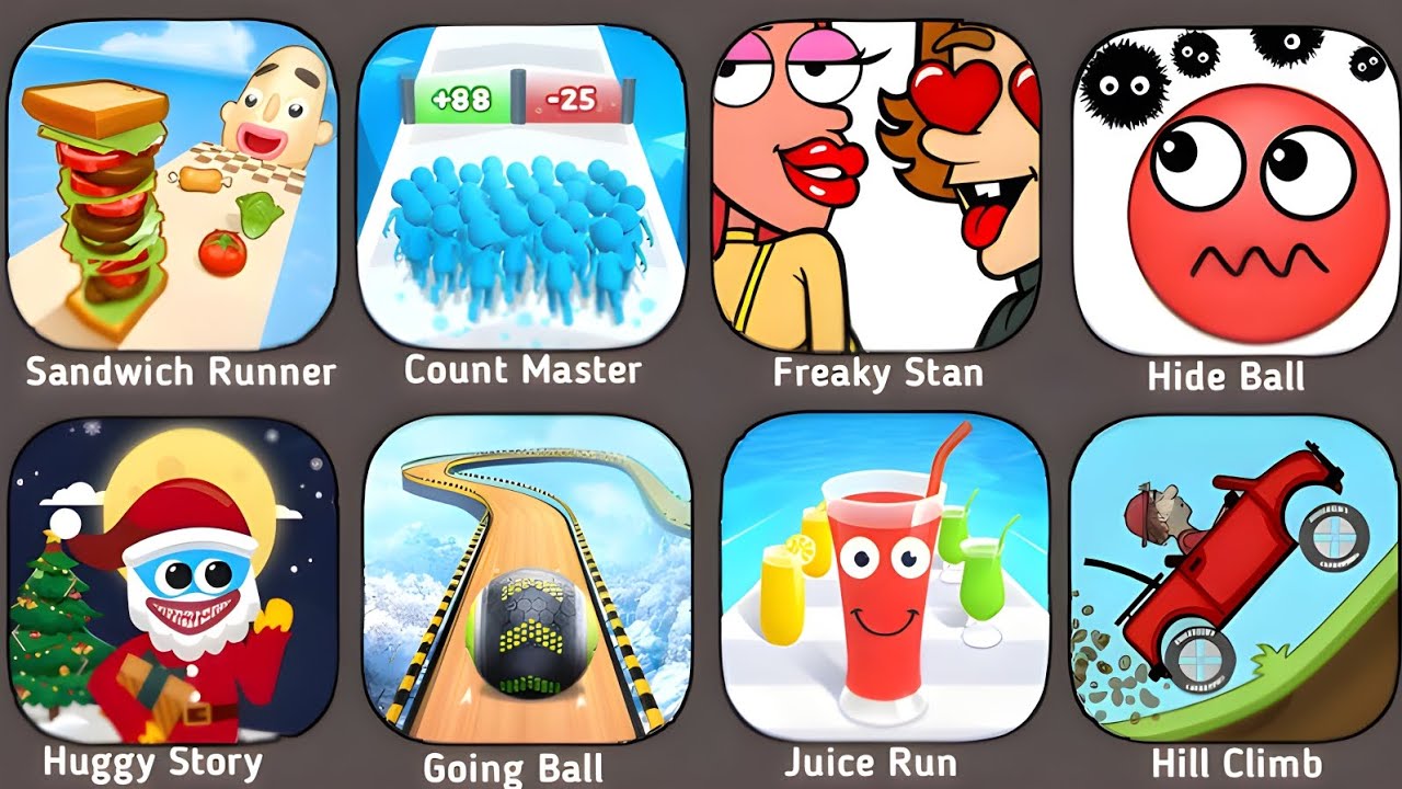 Sandwich Runner, Count Master, Freaky Stan, Hide Ball, Huggy Story, Going Balls, Juice Run