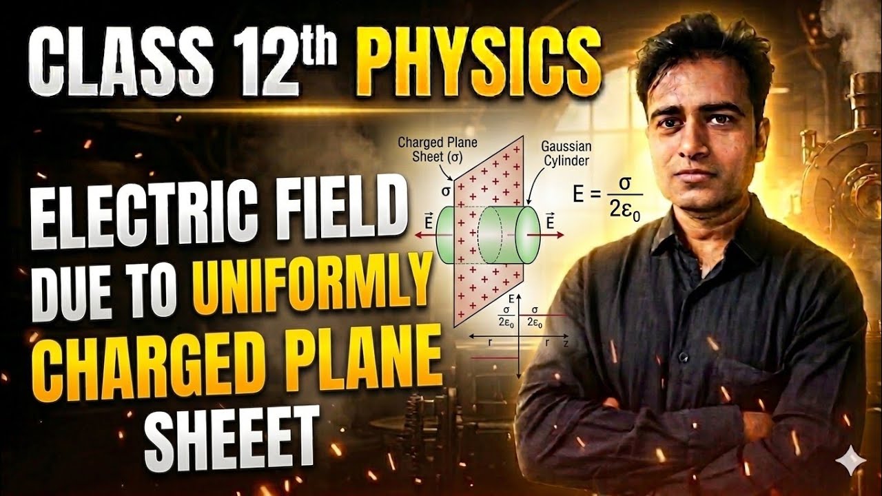 Electric Field due to Infinitely Charged Plane Sheet🔥 | Class 12 | Electrostatics | Physics