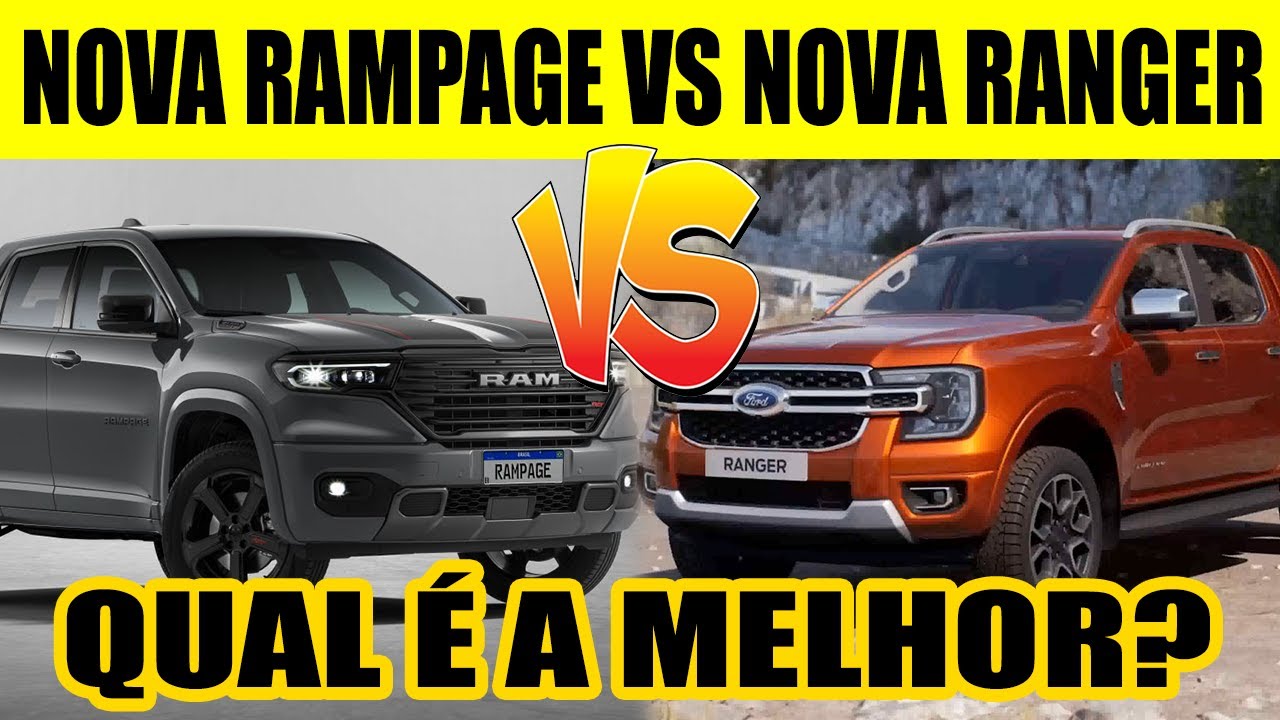 NOVA FORD RANGER VS NOVA RAM RAMPAGE - DADOS DE CONSUMO E FICHA TÉCNICA DOS MOTORES