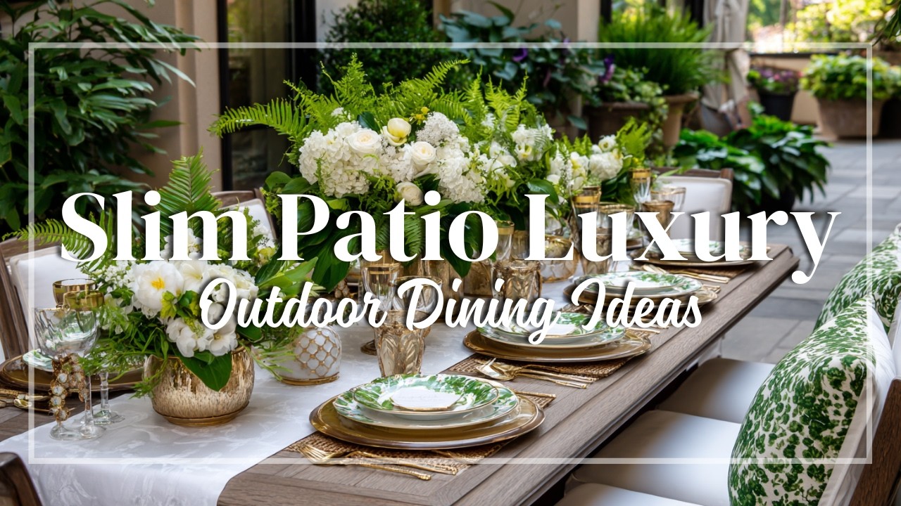Chic Outdoor Dining Area for Slim Patios 🍴 Entertain with Luxury in Compact Spaces