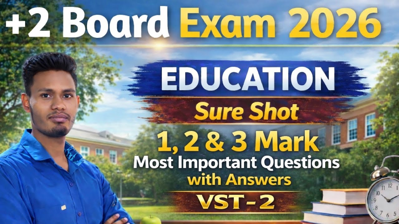 +2 Board Exam 2026 🔥 Education Sure Shot | 1, 2 & 3 Mark Most Important Questions with Answers | CHS