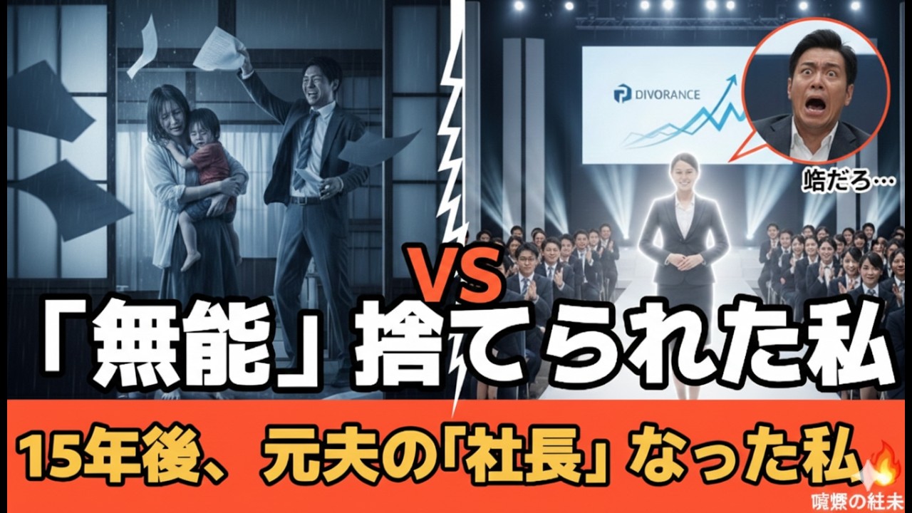 「無能な女」と追い出された嫁が、15年後に新会長として現れた結果。就任式で元夫は…