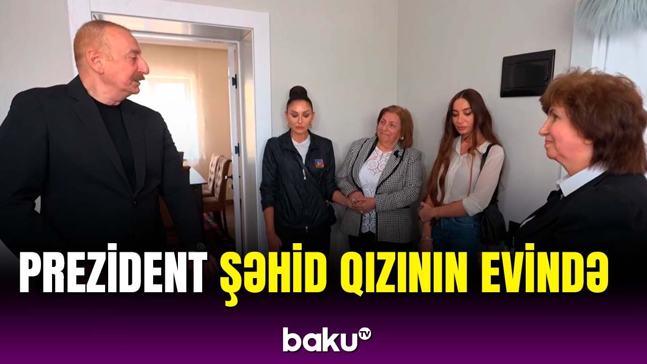 Prezident və xanımı Xocalıda şəhid qızının evində qonaq oldu