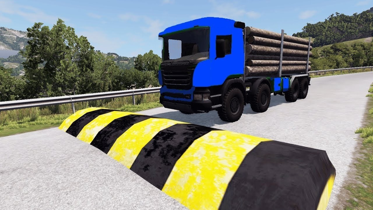 Trucks Cars Vs Speed bumps | Buses vs Massive Speed bumps – BeamNG.Drive