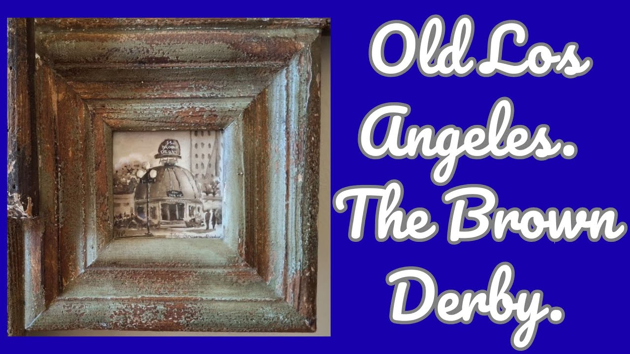 Old Los Angeles. A miniature watercolor painting.