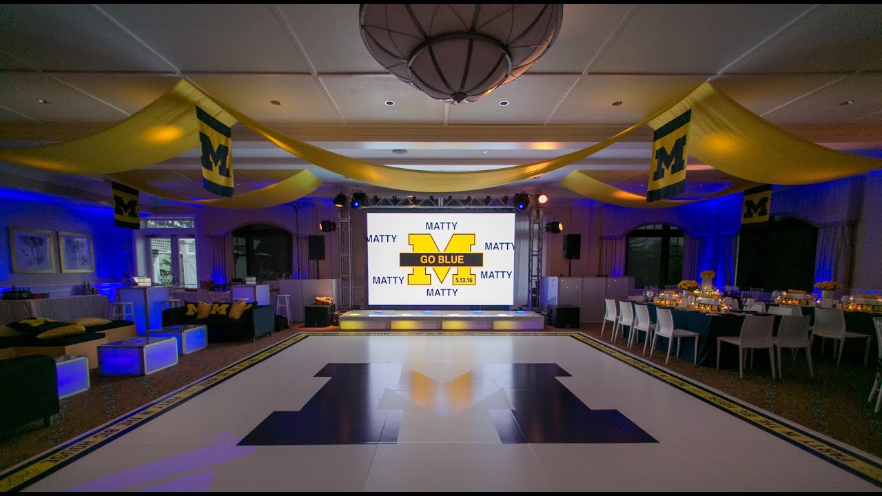 Amazing Bar Mitzvah Design in Westchester NY - Matty's Michigan Wolverines Party