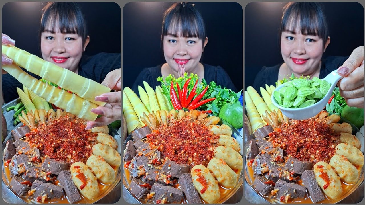 ขนมจีนน้ำยาป่าใส่เลือดไก่ใส่ลูกชิ้นปลาเครื่องแน่นๆอร่อยสุดๆ  @ตั้งใจกิน