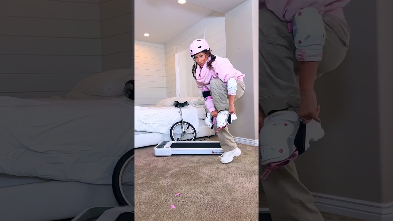 Riding Unicycle On Treadmill