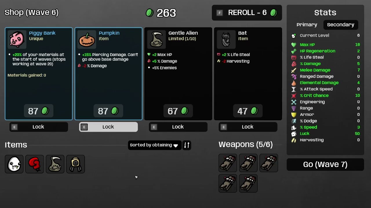 Brotato, BUT if I take damage, the video ENDS (Part 5)