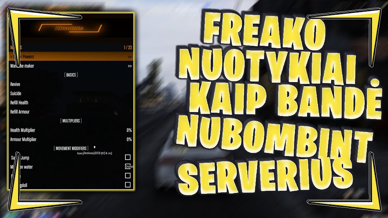 NUOTYKIAI KAIP BANDŽIAU NUBOMBINT SERVERI (PAVYKO) | GTARP MODMENU SERIJOS #5
