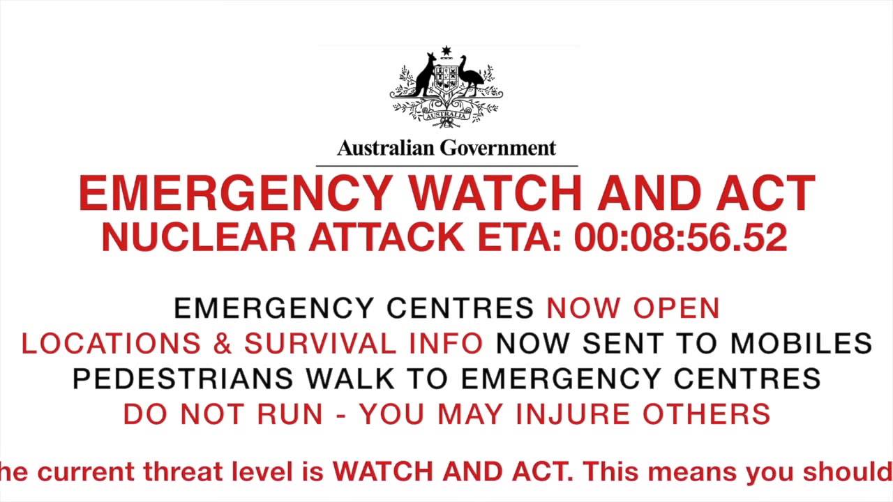 Incoming Nuclear Attack - National Emergency Warning Australia (Fake)