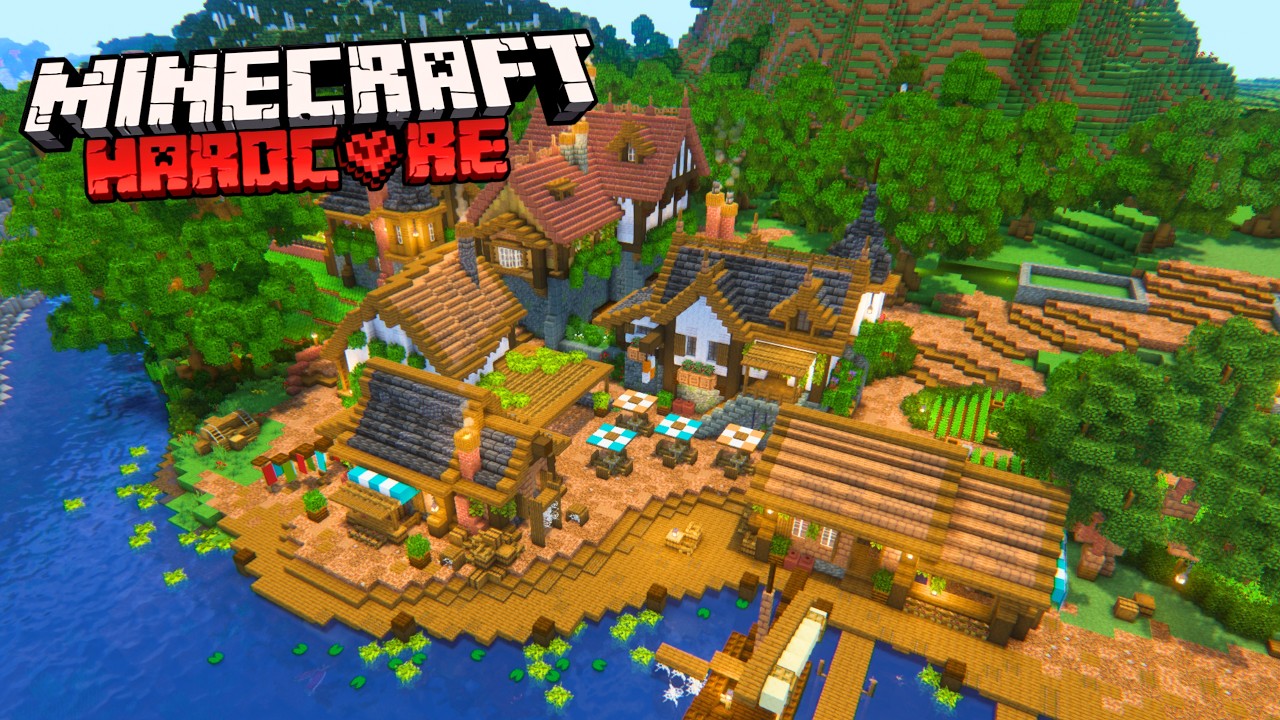 I Turned a Dead Coast into a Living Fishing Village in Minecraft Hardcore.